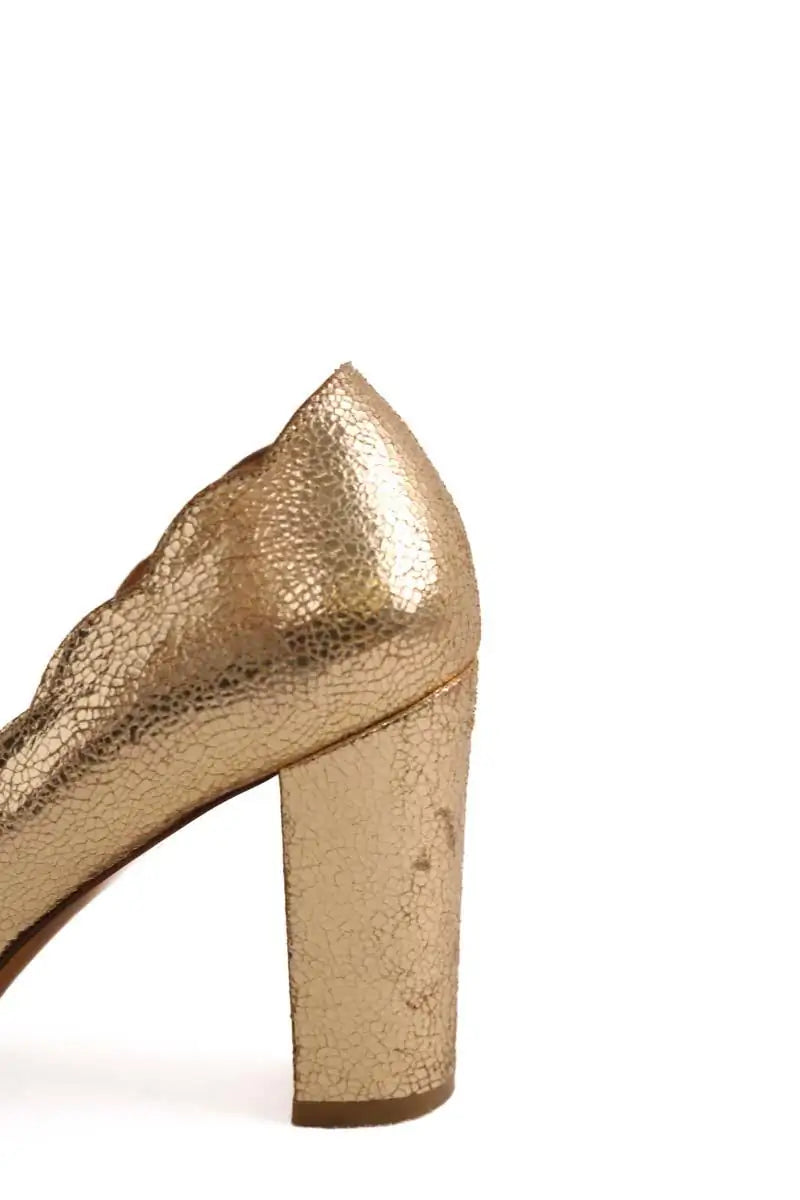 Talons Sézane Doré en Cuir