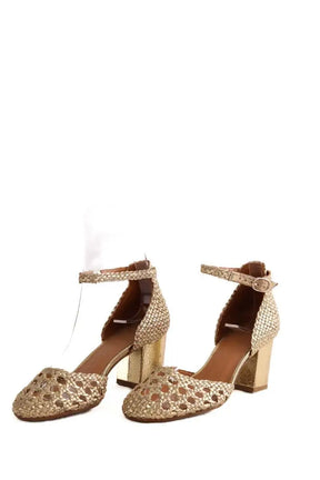 Talons Sézane Doré en Cuir