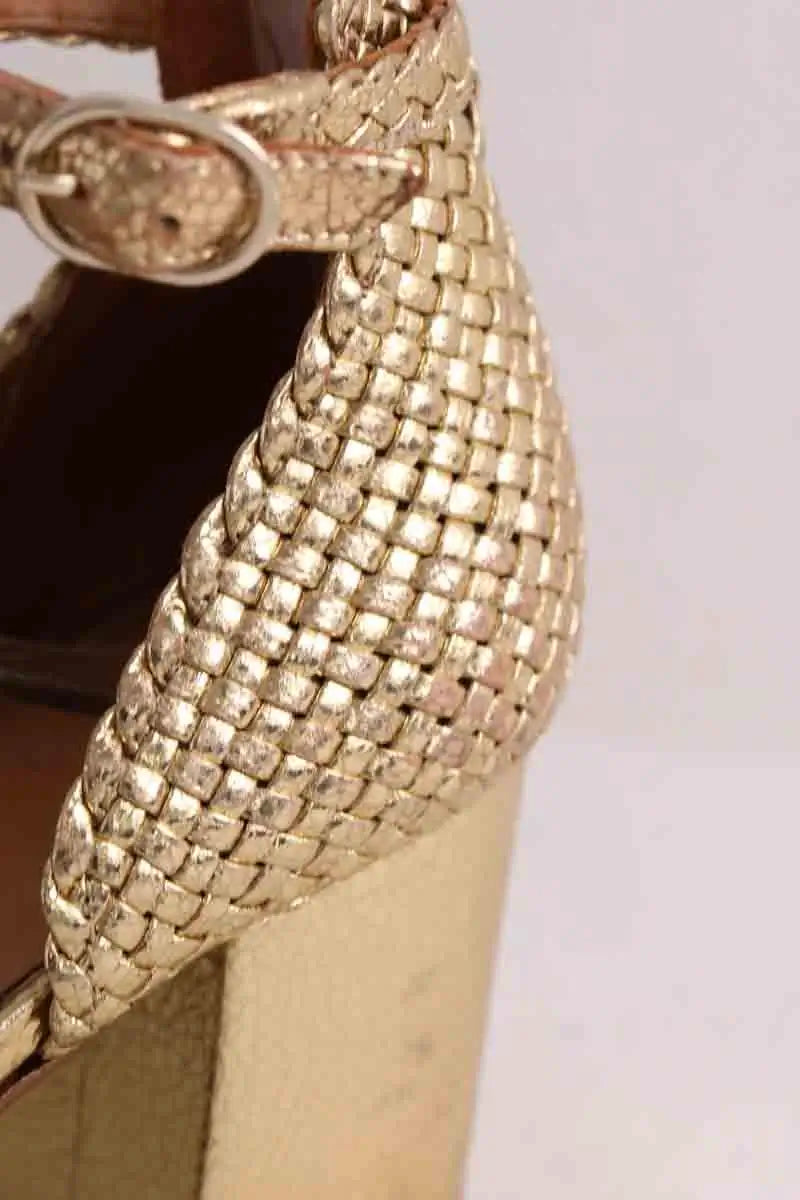 Talons Sézane Doré en Cuir