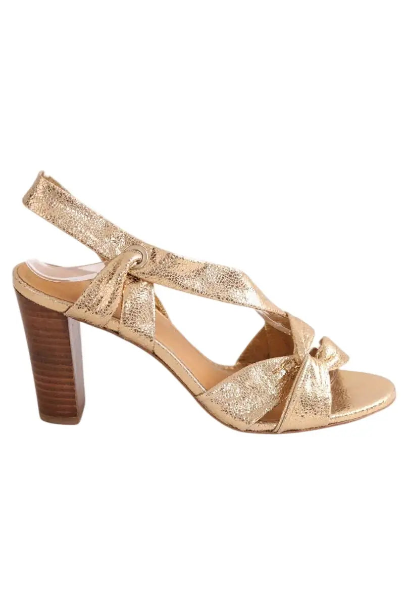 Talons Sézane Doré en Cuir, taille 40 - Seconde Main