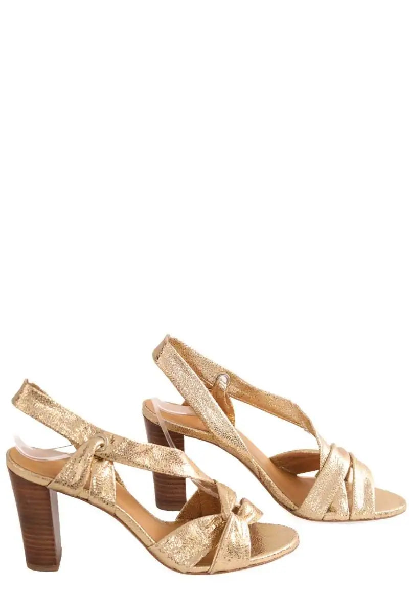 Talons Sézane Doré en Cuir