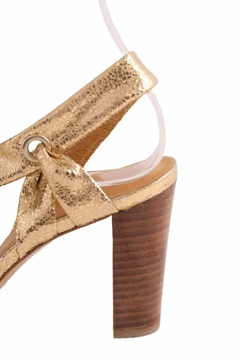 Talons Sézane Doré en Cuir