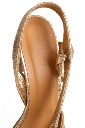 Talons Sézane Doré en Cuir