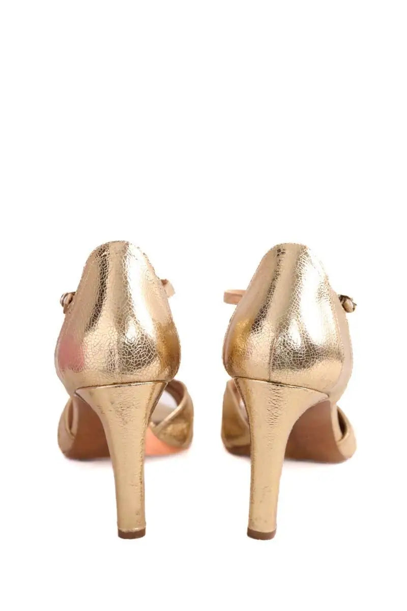 Talons Sézane Doré en Cuir