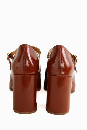 Talons Sézane Marron en Cuir verni