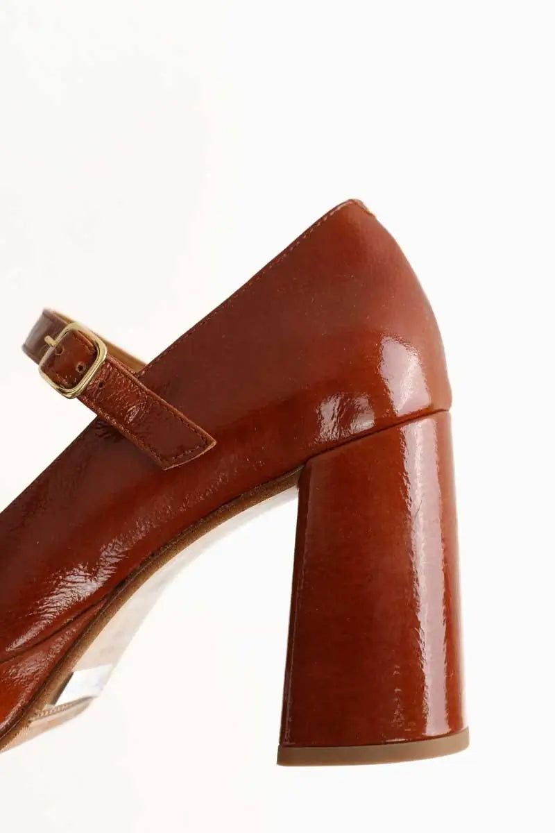 Talons Sézane Marron en Cuir verni