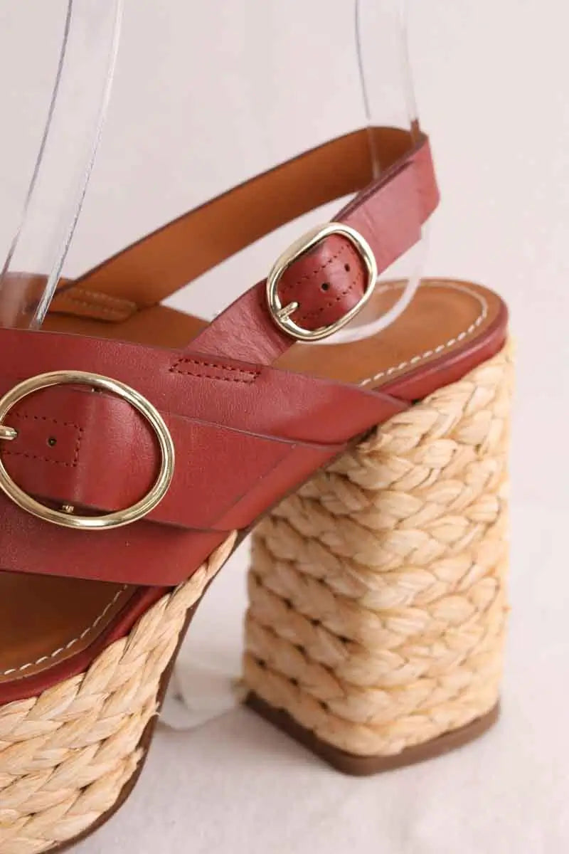 Talons Sézane Rouge en Cuir