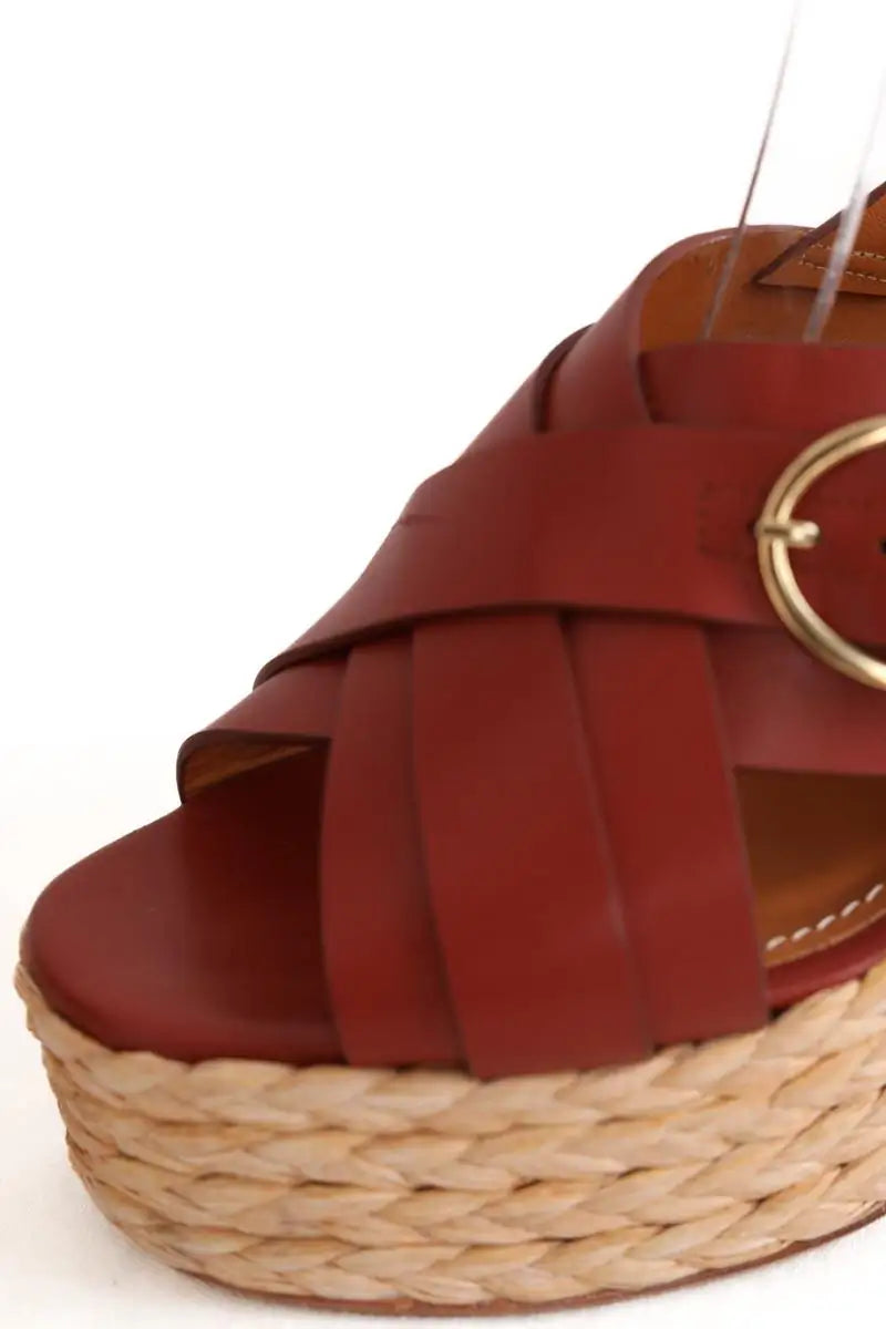Talons Sézane Rouge en Cuir