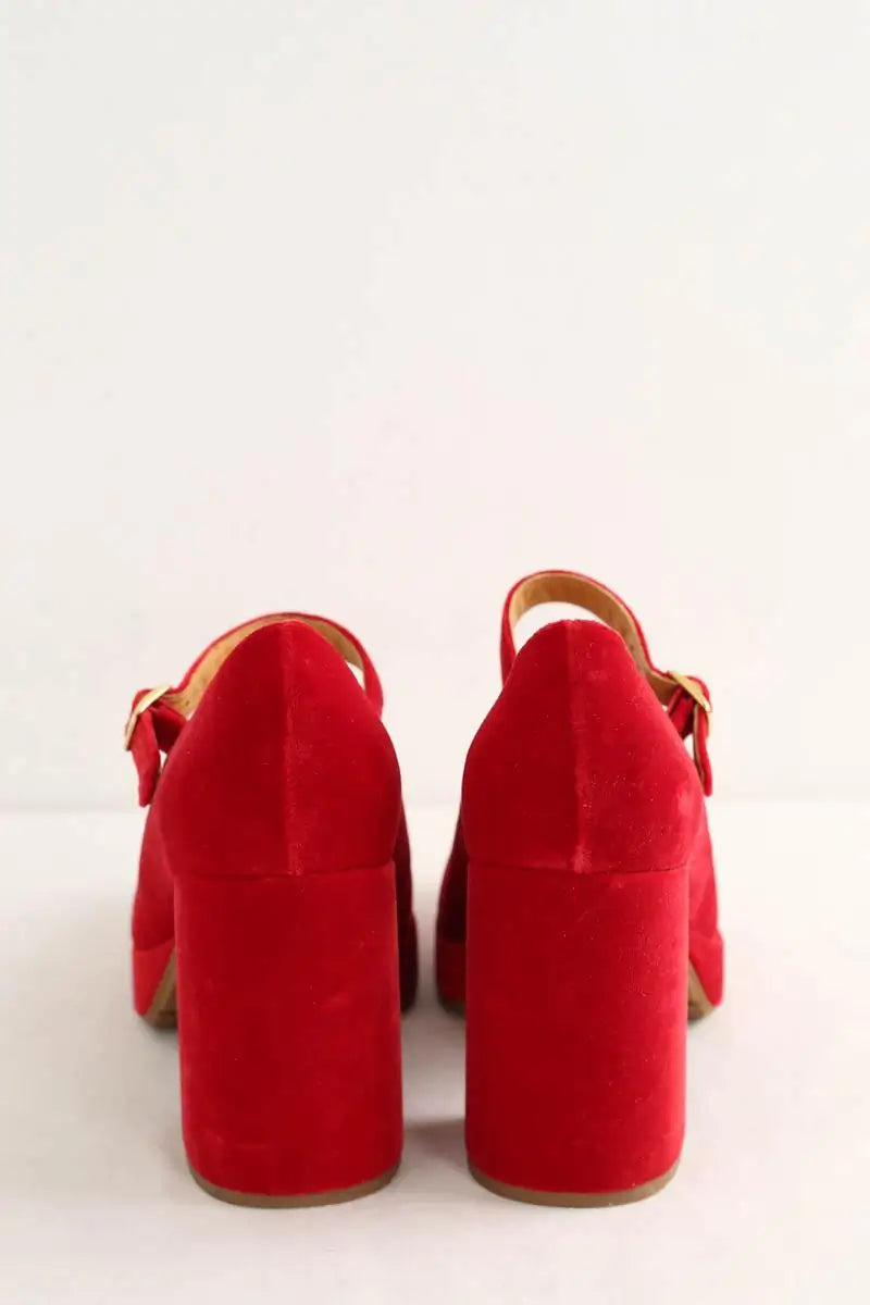 Talons Sézane Rouge en Velours