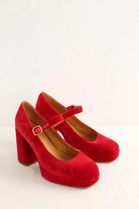 Talons Sézane Rouge en Velours