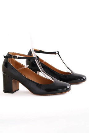 Talons Sézane Salomé Marcie Noir en Cuir verni