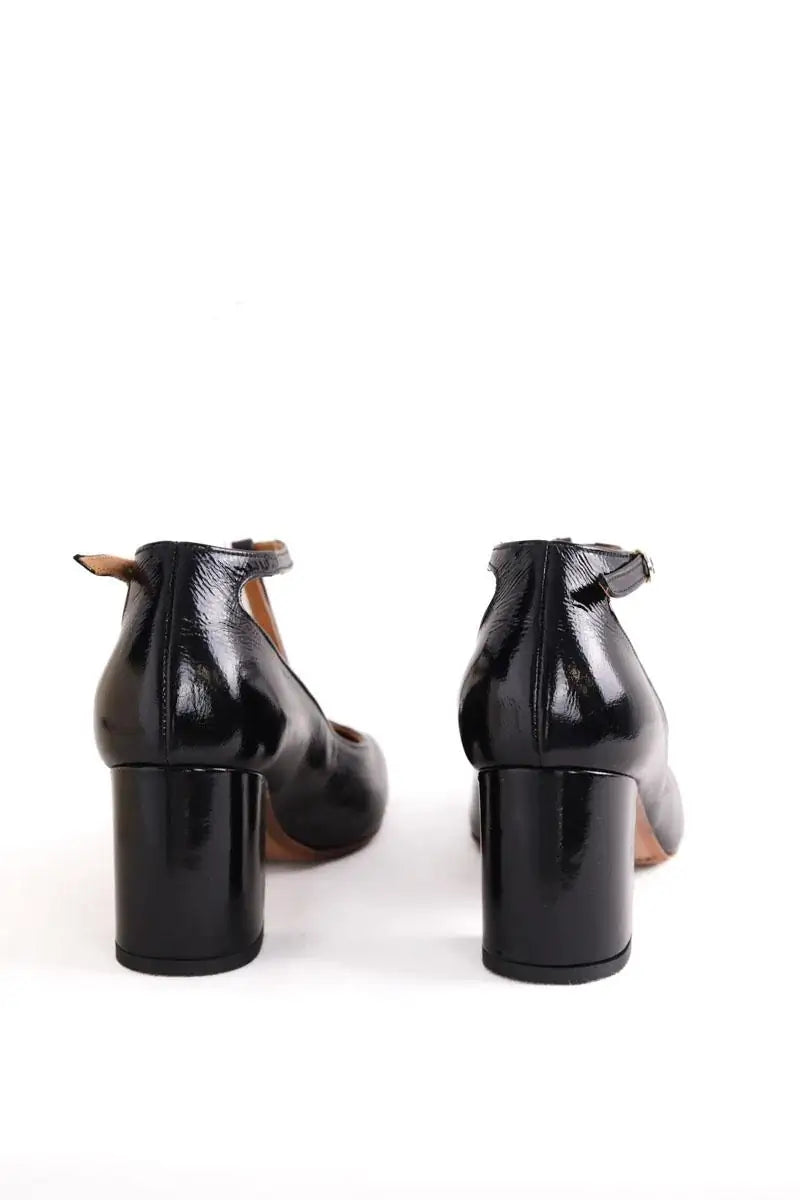 Talons Sézane Salomé Marcie Noir en Cuir verni