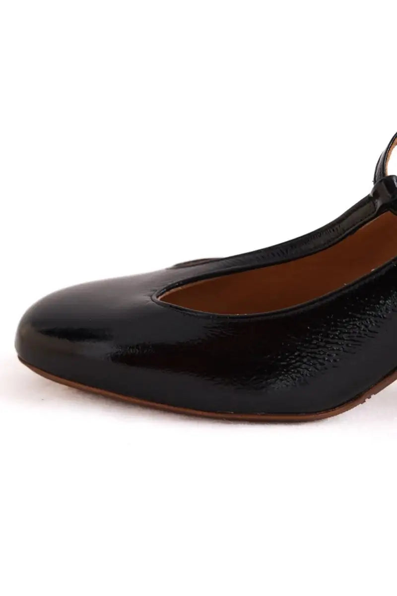 Talons Sézane Salomé Marcie Noir en Cuir verni