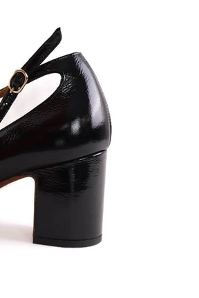 Talons Sézane Salomé Marcie Noir en Cuir verni