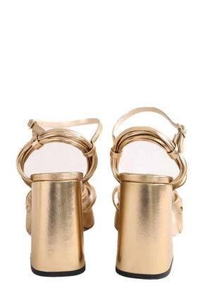 Talons Souliers Martinez Doré en Cuir