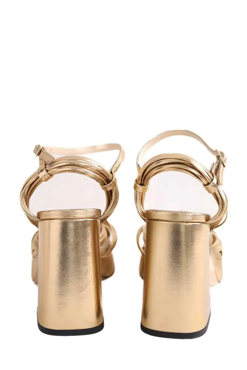 Talons Souliers Martinez Doré en Cuir