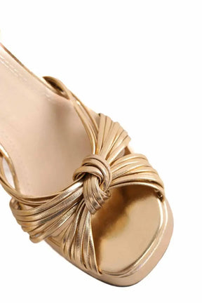 Talons Souliers Martinez Doré en Cuir