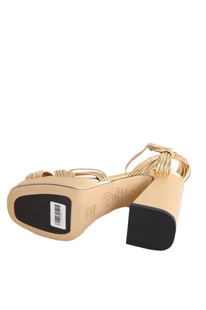 Talons Souliers Martinez Doré en Cuir