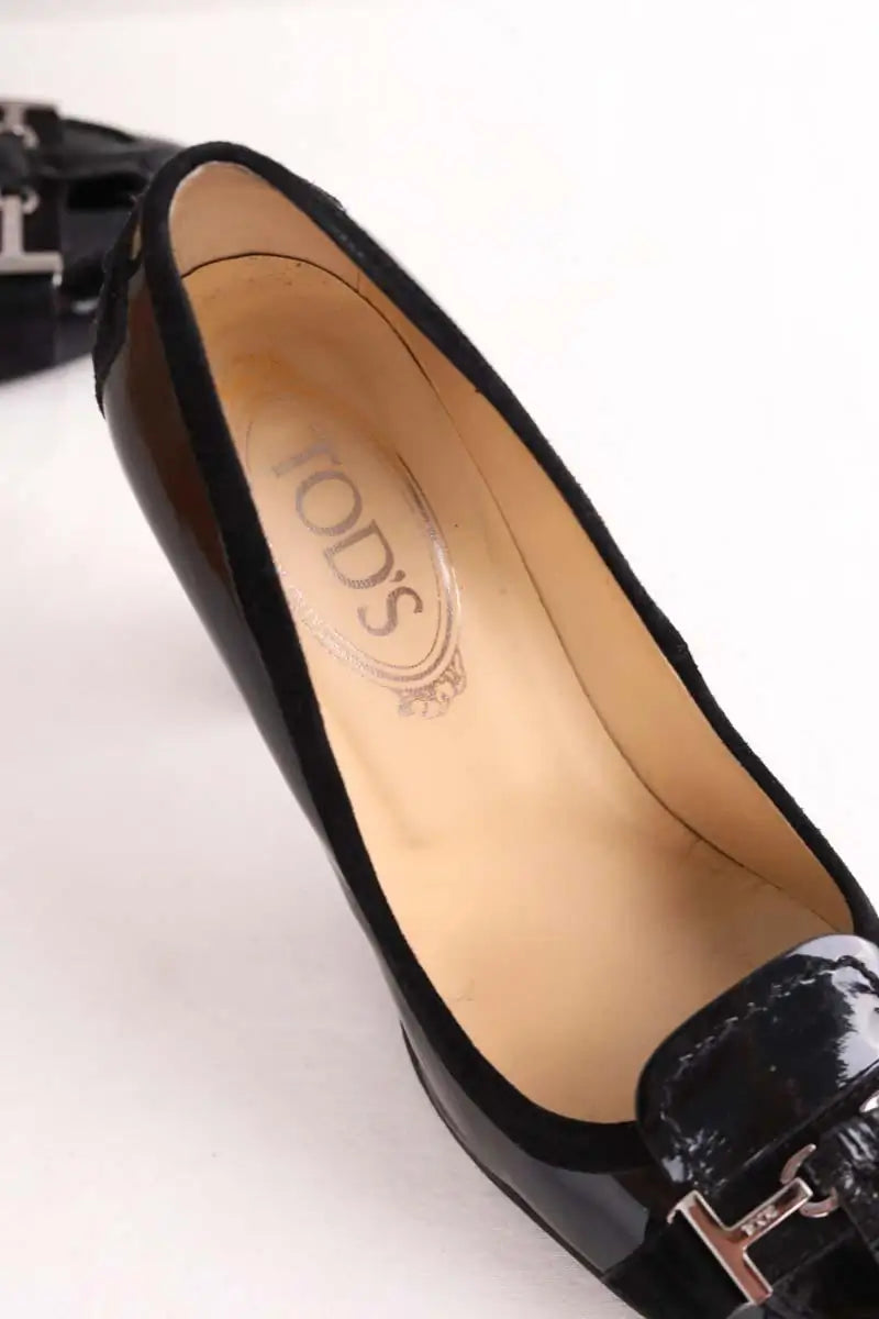 Talons Tod's Noir en Cuir verni