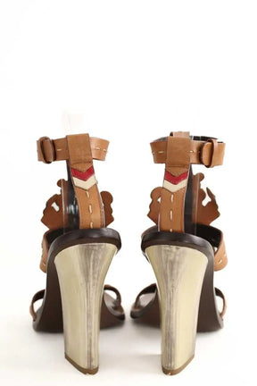 Talons Tory Burch Marron en Cuir
