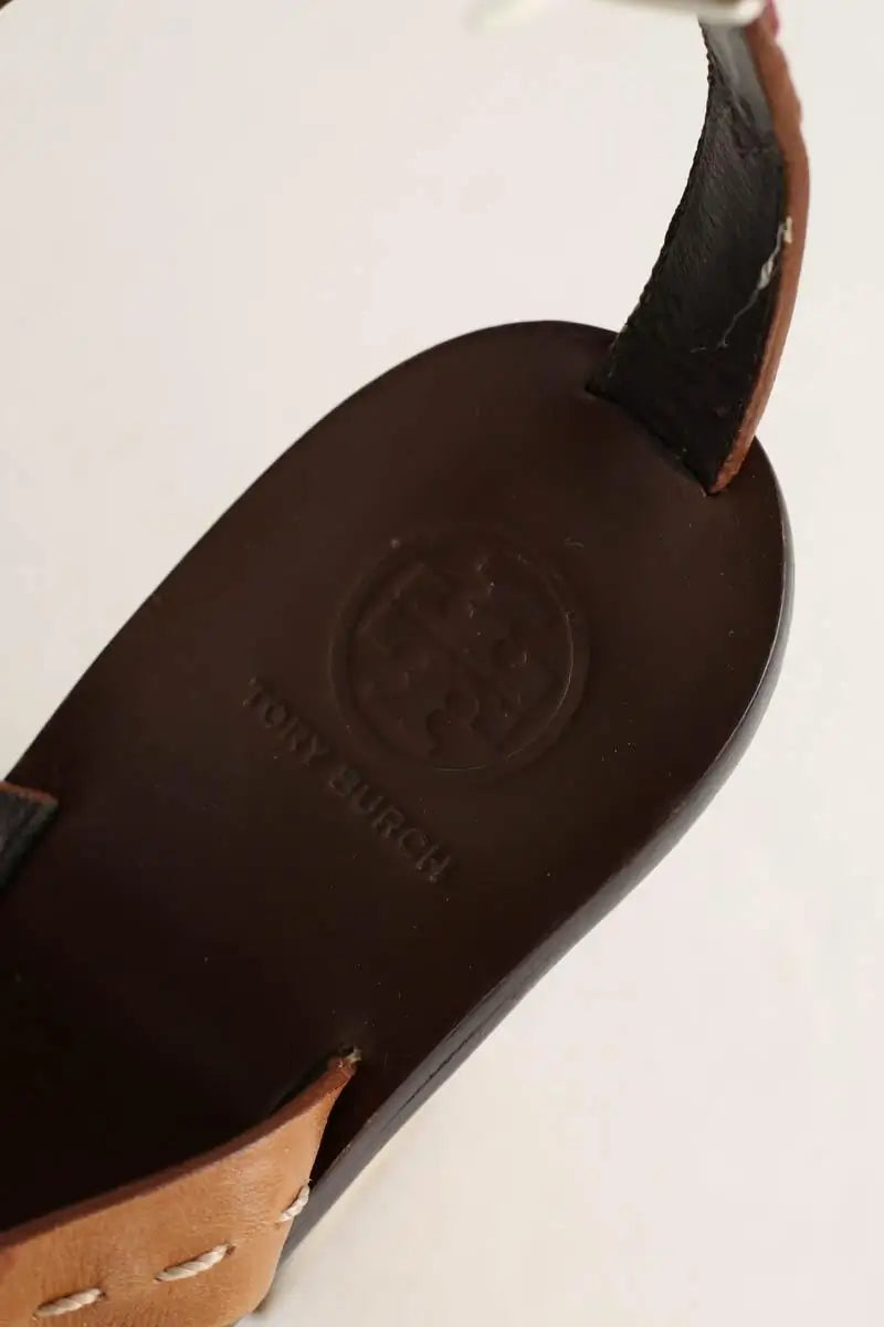 Talons Tory Burch Marron en Cuir