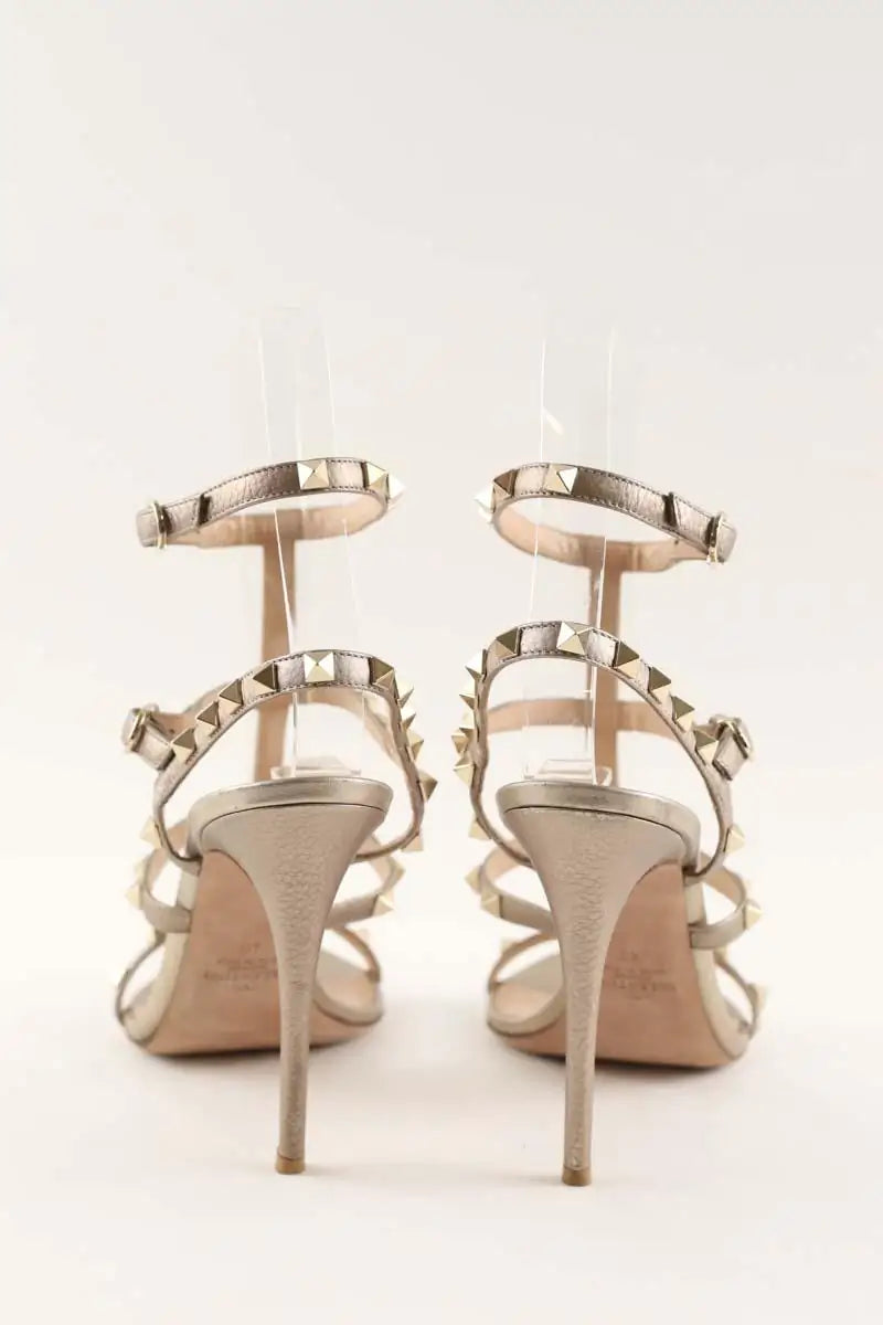 Talons Valentino Doré en Cuir