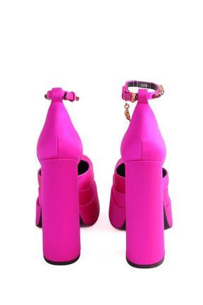 Talons Versace Medusa Aevitas Rose en Tissu