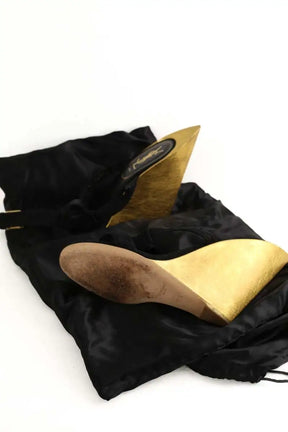 Talons Yves Saint Laurent Doré en Cuir