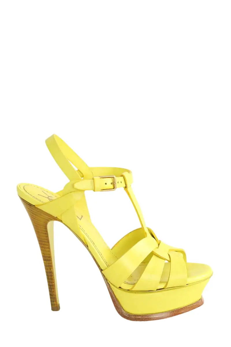 Talons Yves Saint Laurent Jaune en Cuir, taille 36 - Seconde Main