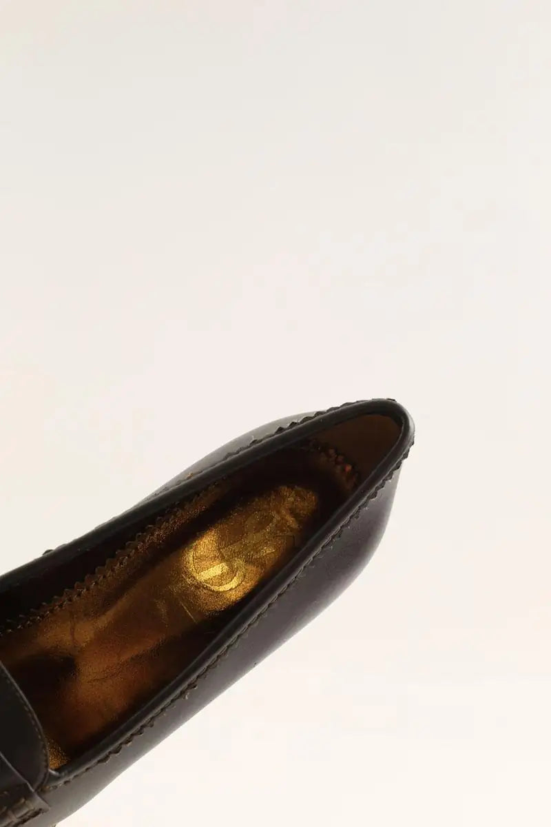 Talons Yves Saint Laurent Marron en Cuir