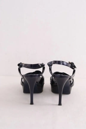 Talons Yves Saint Laurent Tribute Noir en Cuir verni