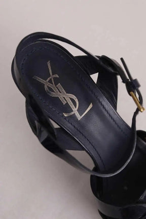 Talons Yves Saint Laurent Tribute Noir en Cuir verni