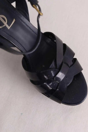 Talons Yves Saint Laurent Tribute Noir en Cuir verni