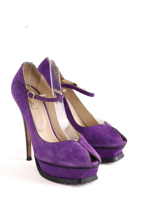 Talons Yves Saint Laurent Violet en Daim