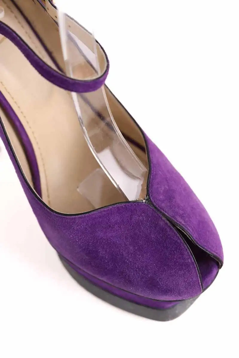 Talons Yves Saint Laurent Violet en Daim