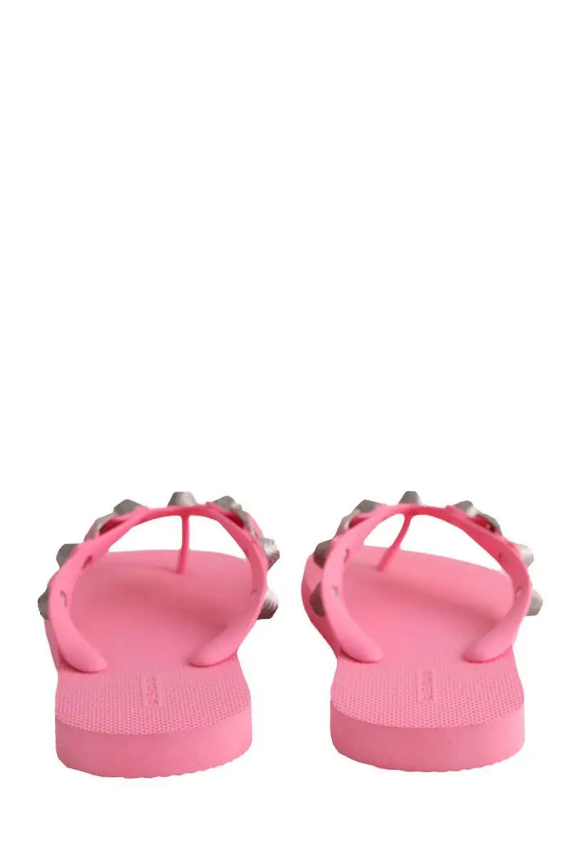 Tongs Balenciaga Cagole Rose en Caoutchouc