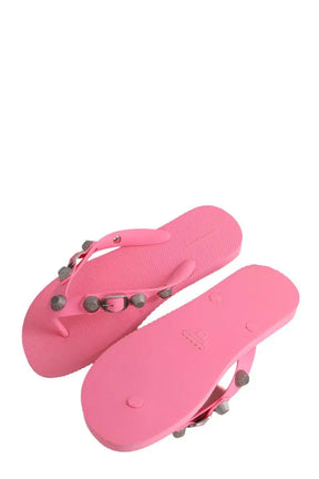 Tongs Balenciaga Cagole Rose en Caoutchouc