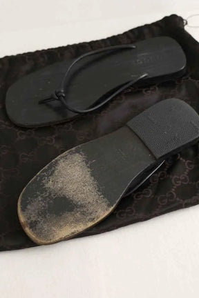 Tongs Gucci Noir en Cuir