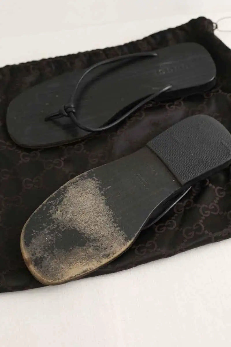 Tongs Gucci Noir en Cuir