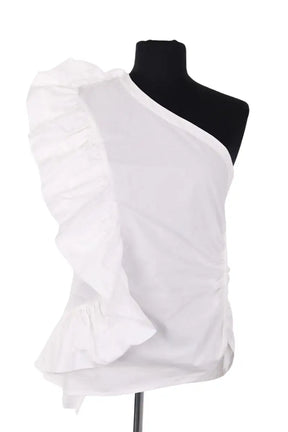 Top asymétrique Essentiel Antwerp Blanc en Coton, taille L - Seconde Main