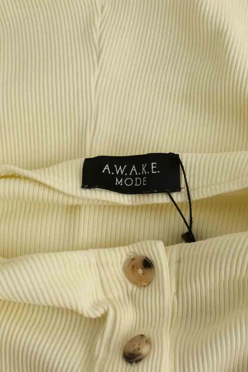 Top A.W.A.K.E Mode Jaune en Coton
