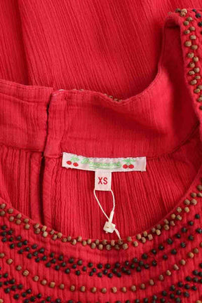 Top Bonpoint Rouge en Coton