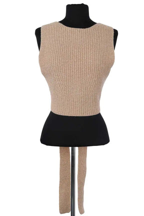 Top Claudie Pierlot Beige en Laine, taille TU - Seconde Main