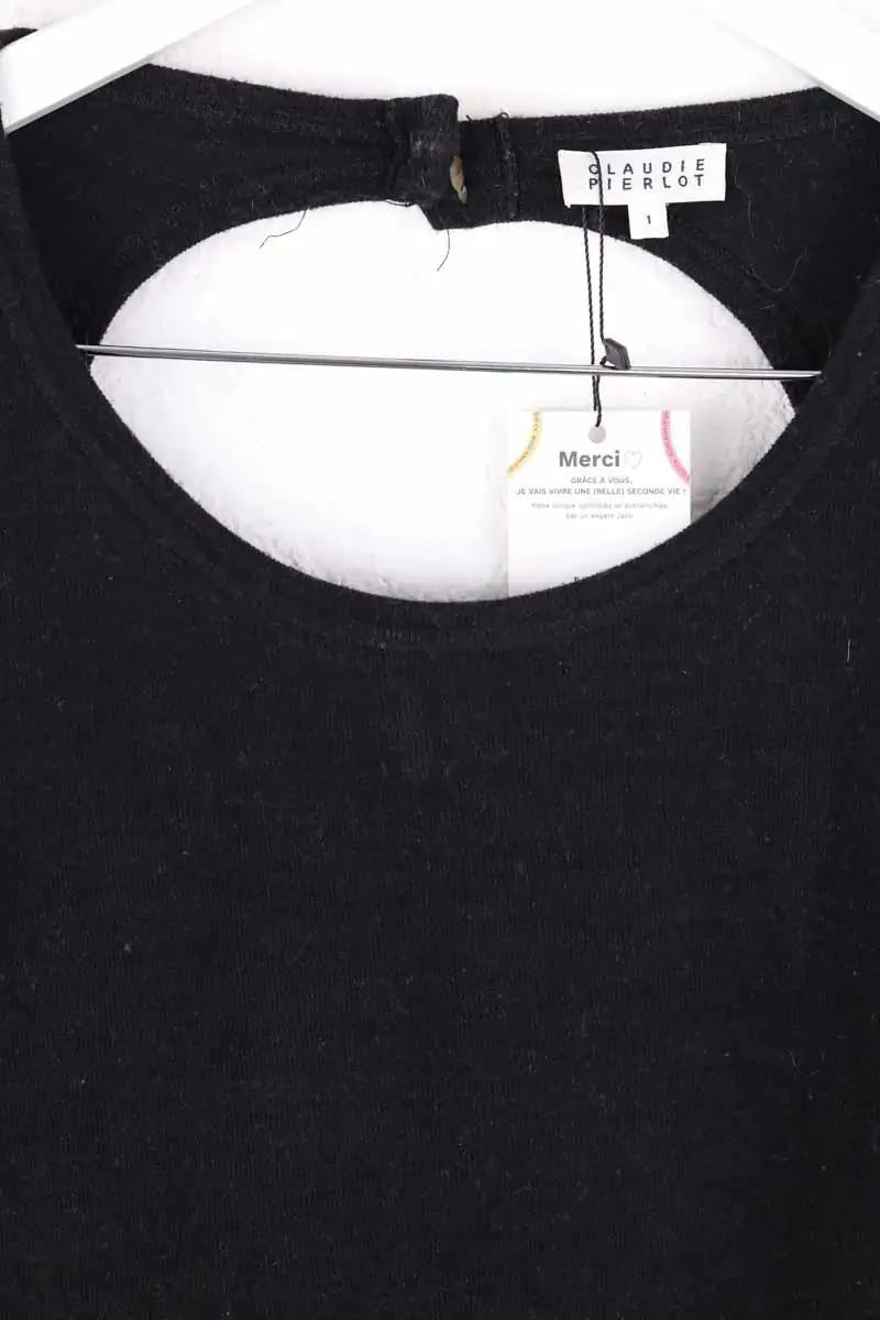 Top Claudie Pierlot Noir en Coton