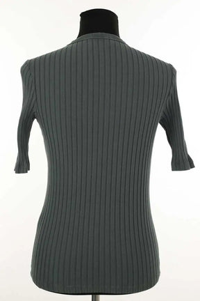 Top Closed Kaki en Coton