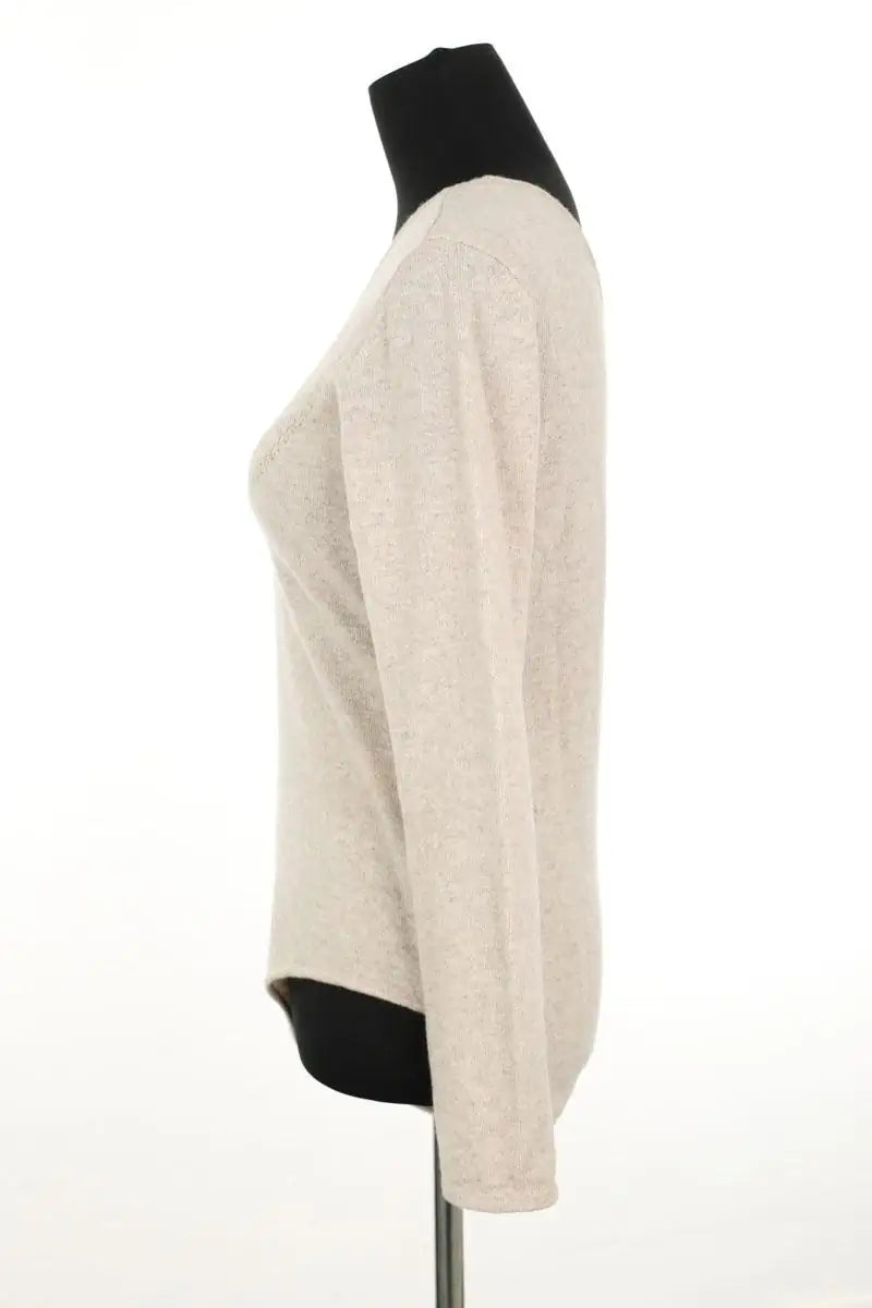 Top Des Petits Hauts Beige en Laine