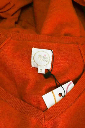 Top Des Petits Hauts Orange en Lin