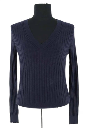 Top Eric Bompard Marine en Soie, taille S - Seconde Main