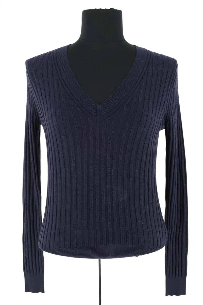 Top Eric Bompard Marine en Soie, taille S - Seconde Main