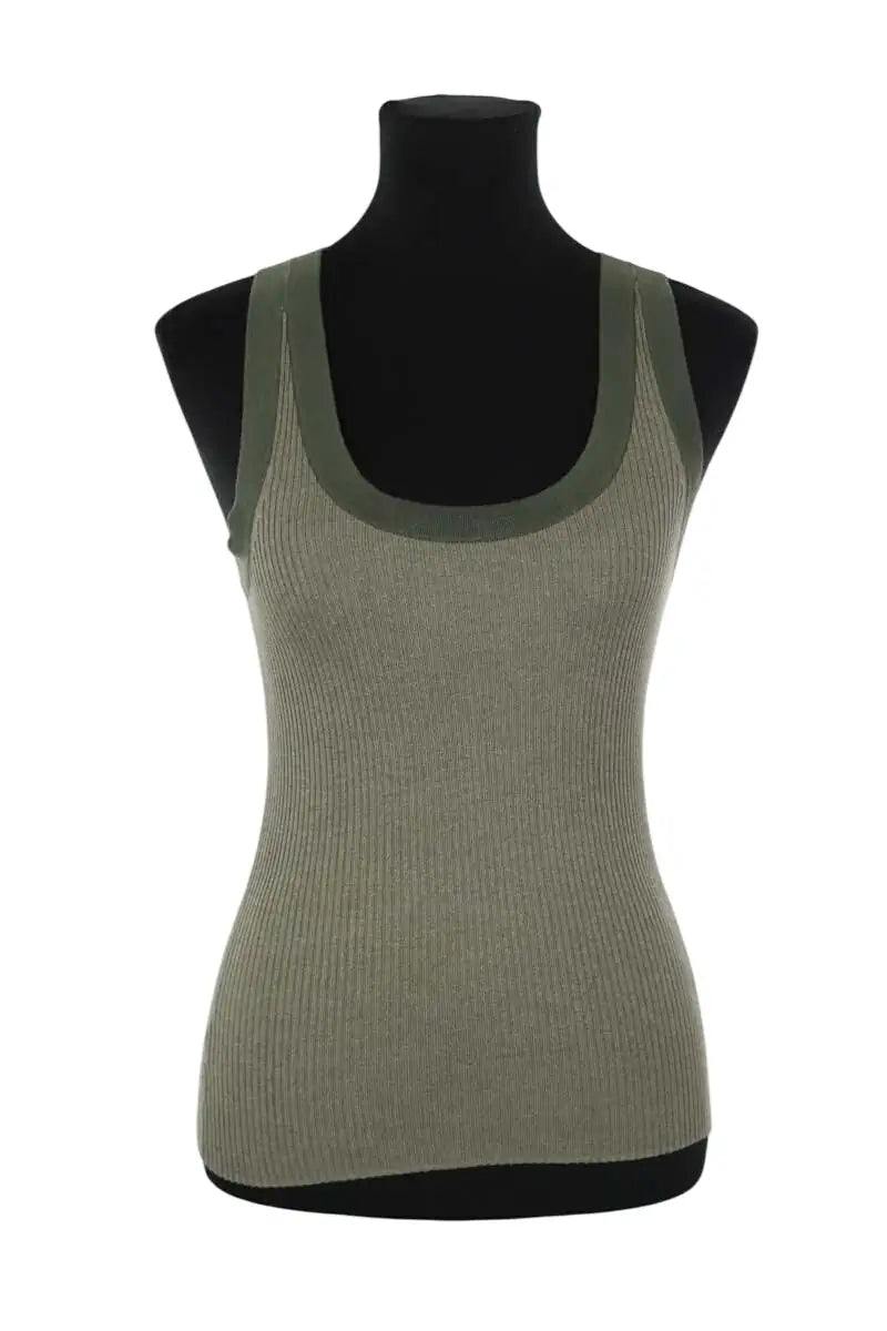 Top Kujten Kaki en Soie, taille M - Seconde Main